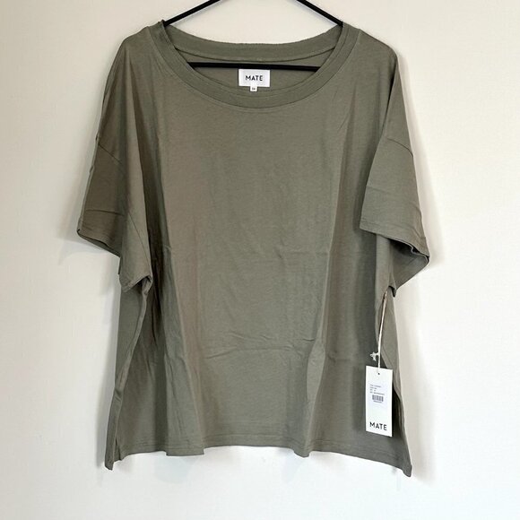 NWT MATE the Label Sage Organic Cotton Raw Neck Boxy Tee - Size 3X - Picture 2 of 12